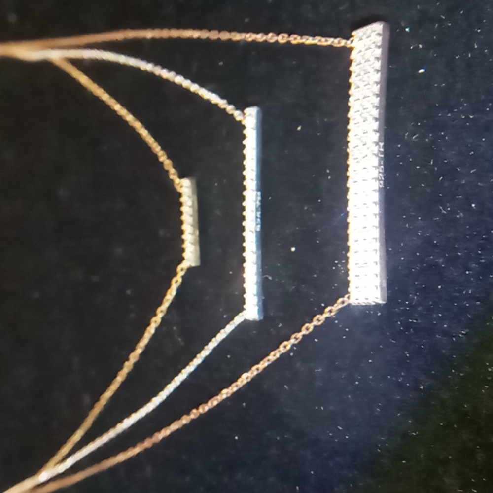 Sterling silver turkey 925 layered gold rose gold & silver bar necklace